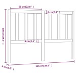 vidaXL Tăblie de pat, gri, 126x4x100 cm, lemn masiv de pin vidaXL Tăblie de pat, gri, 126x4x100 cm, lemn masiv de pin