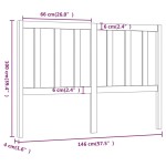 vidaXL Tăblie de pat, gri, 146x4x100 cm, lemn masiv de pin