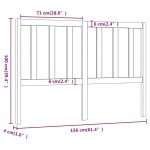 vidaXL Tăblie de pat, gri, 156x4x100 cm, lemn masiv de pin