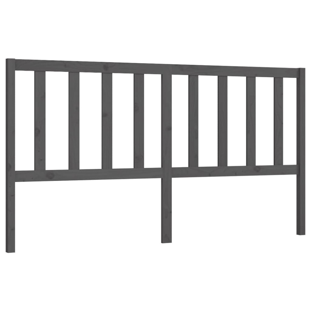 vidaXL Tăblie de pat, gri, 186x4x100 cm, lemn masiv de pin