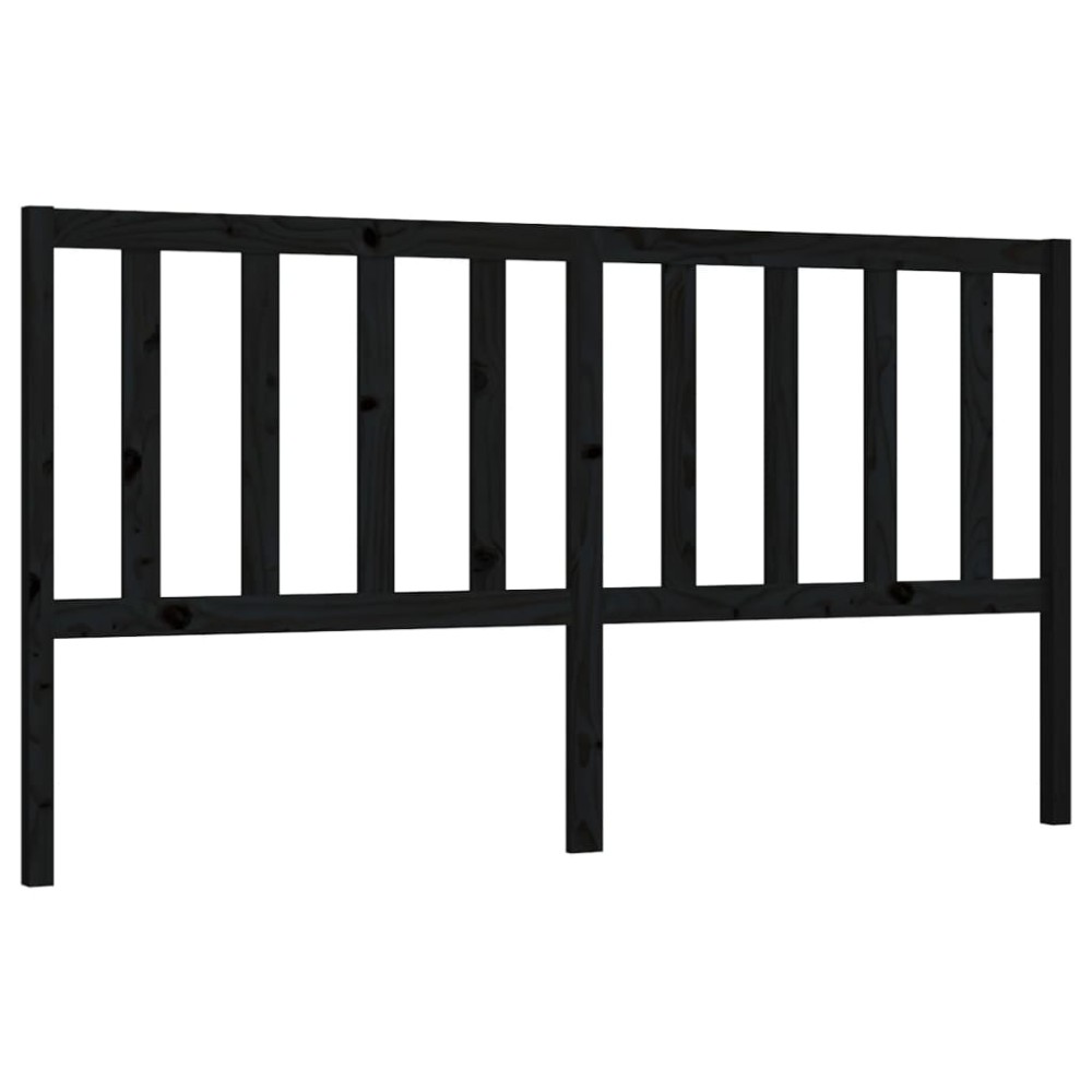 vidaXL Tăblie de pat, negru, 186x4x100 cm, lemn masiv de pin