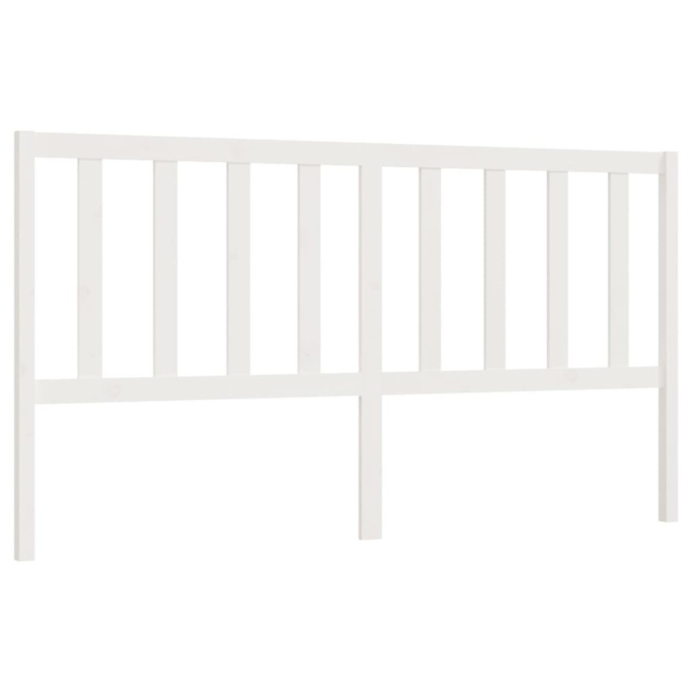 vidaXL Tăblie de pat, alb, 206x4x100 cm, lemn masiv de pin
