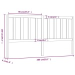 vidaXL Tăblie de pat, gri, 206x4x100 cm, lemn masiv de pin