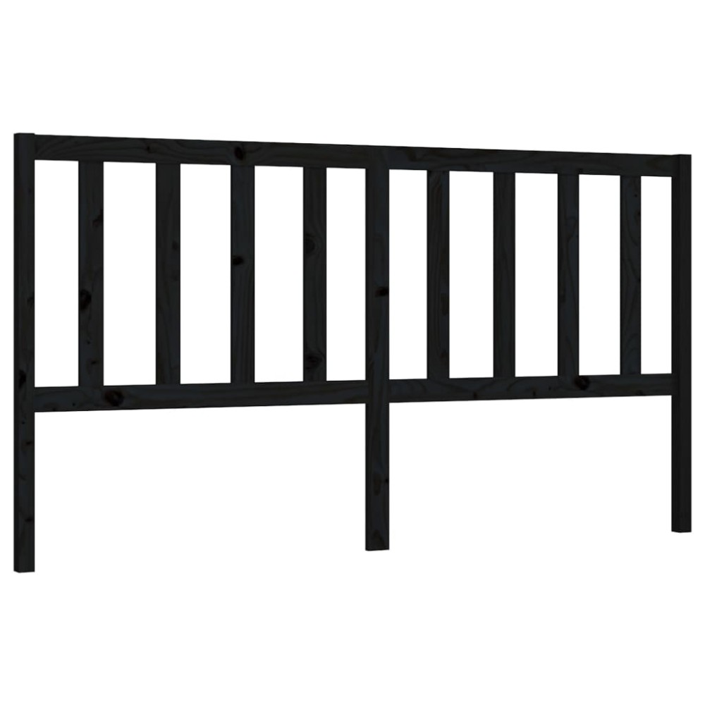 vidaXL Tăblie de pat, negru, 206x4x100 cm, lemn masiv de pin