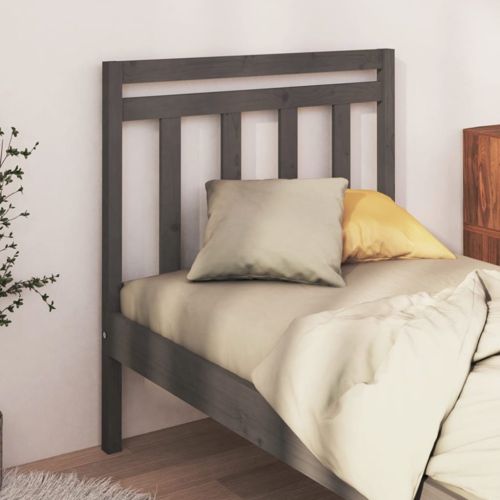 vidaXL Tăblie de pat, gri, 81x4x100 cm, lemn masiv de pin