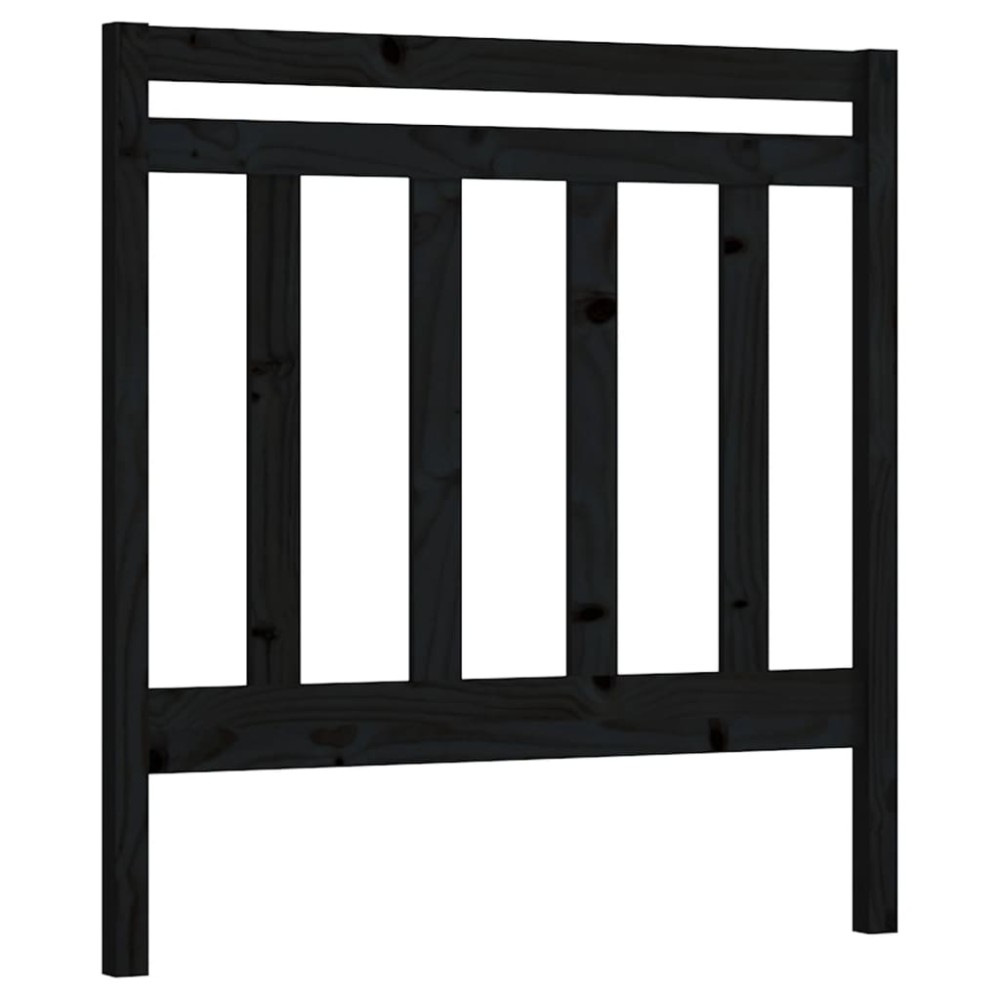 vidaXL Tăblie de pat, negru, 81x4x100 cm, lemn masiv de pin