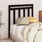 vidaXL Tăblie de pat, negru, 81x4x100 cm, lemn masiv de pin