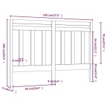 vidaXL Tăblie de pat, gri, 146x4x100 cm, lemn masiv de pin