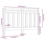 vidaXL Tăblie de pat, gri, 156x4x100 cm, lemn masiv de pin