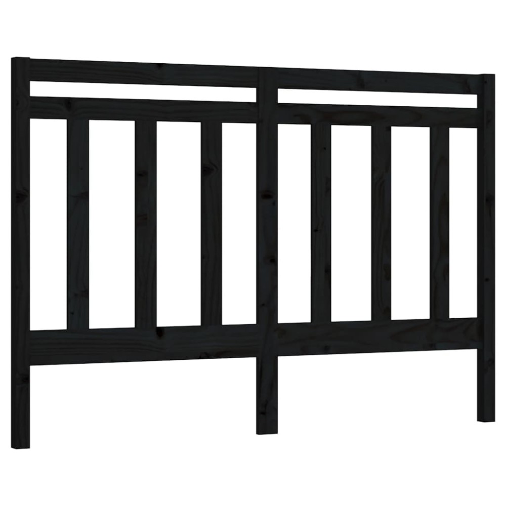 vidaXL Tăblie de pat, negru, 156x4x100 cm, lemn masiv de pin