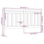vidaXL Tăblie de pat, gri, 186x4x100 cm, lemn masiv de pin