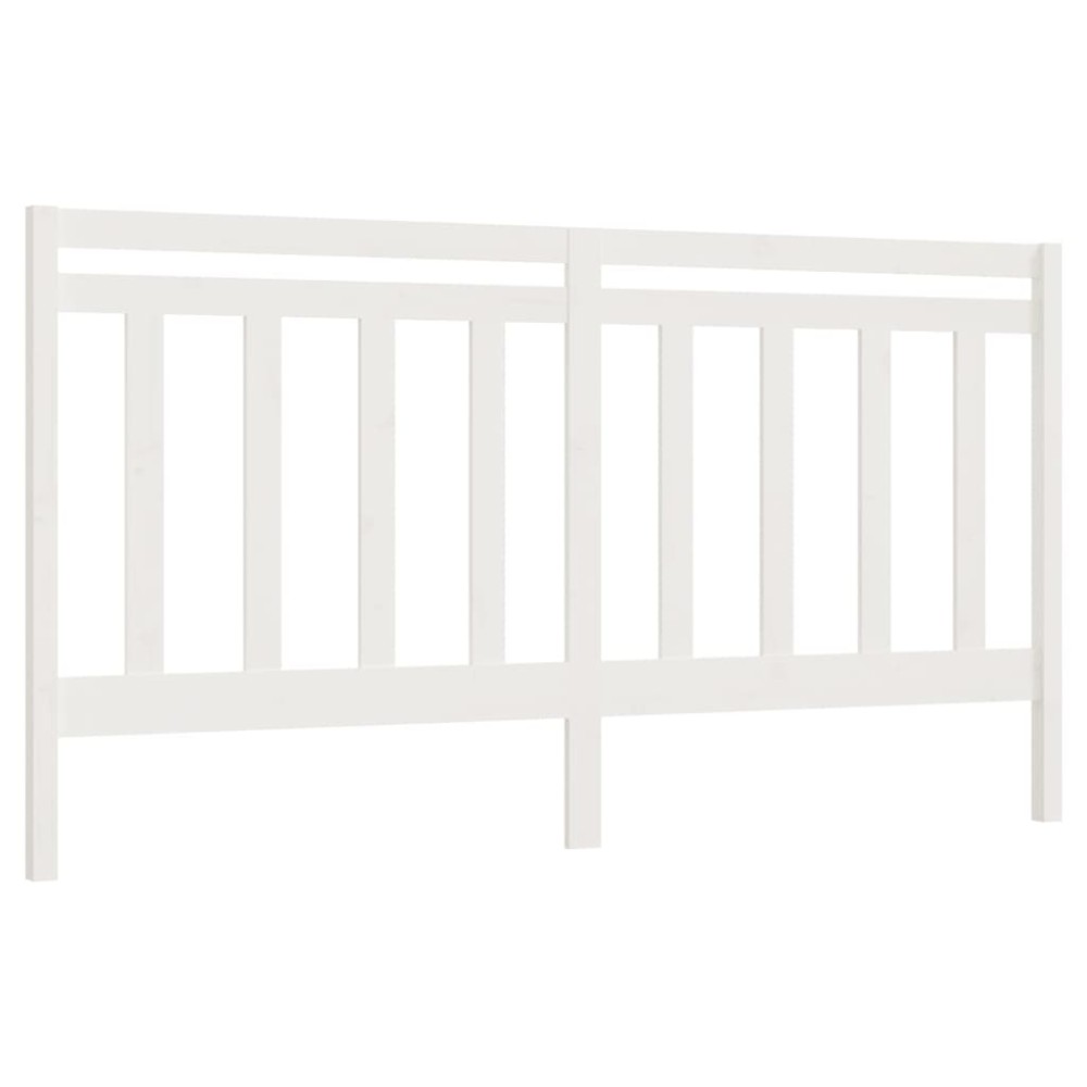vidaXL Tăblie de pat, alb, 206x4x100 cm, lemn masiv de pin