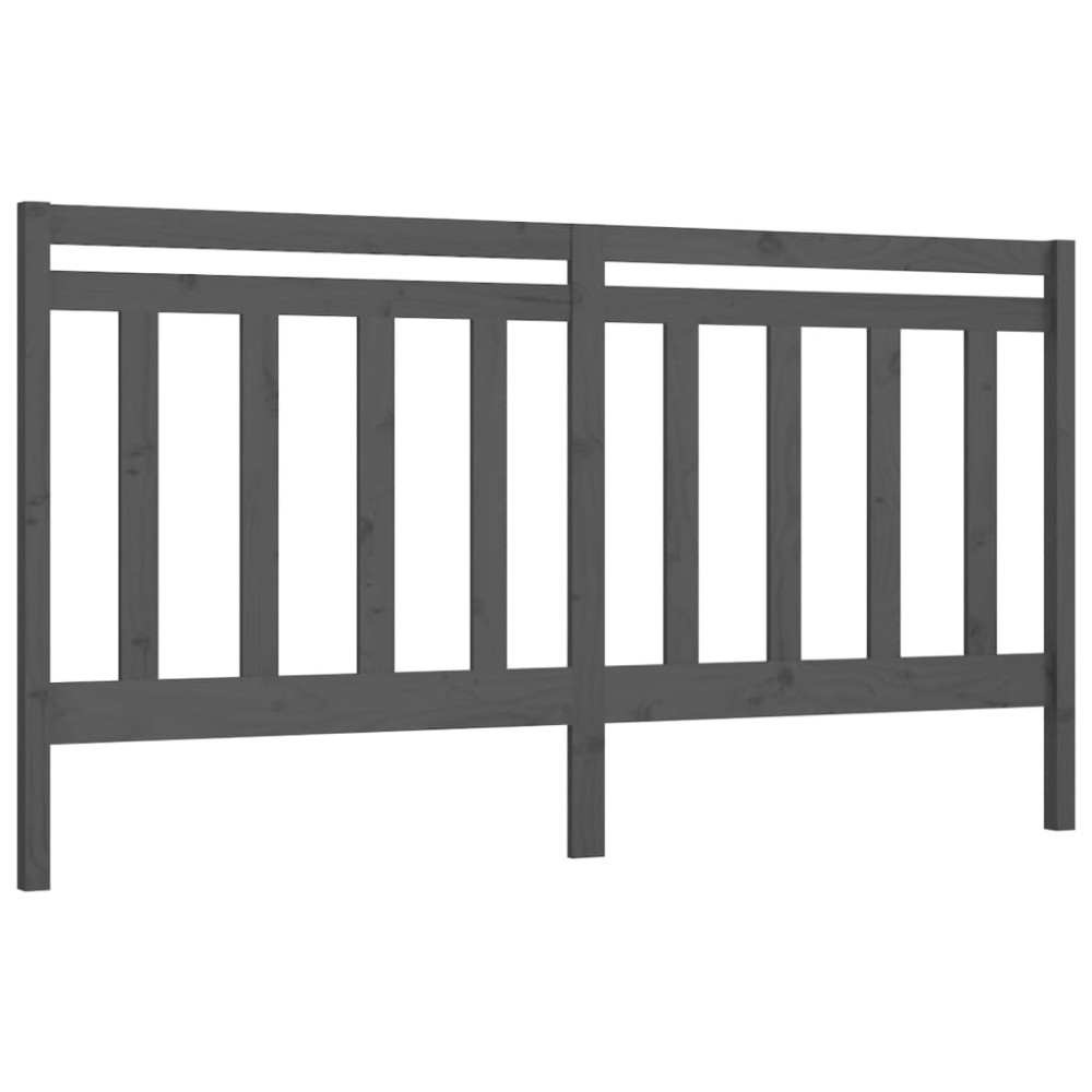 vidaXL Tăblie de pat, gri, 206x4x100 cm, lemn masiv de pin