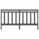vidaXL Tăblie de pat, gri, 206x4x100 cm, lemn masiv de pin