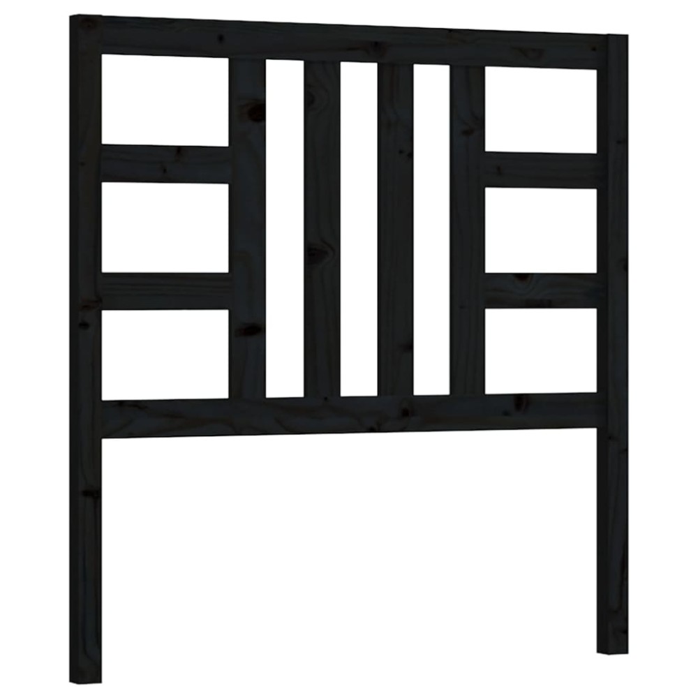 vidaXL Tăblie de pat, negru, 81x4x100 cm, lemn masiv de pin