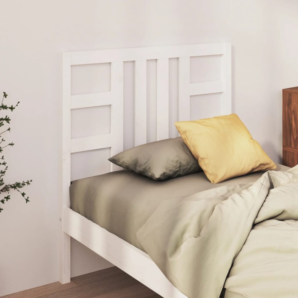 vidaXL Tăblie de pat, alb, 106x4x100 cm, lemn masiv de pin
