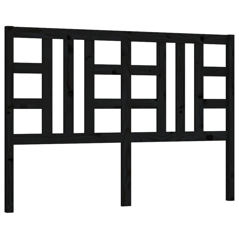 vidaXL Tăblie de pat, negru, 126x4x100 cm, lemn masiv de pin