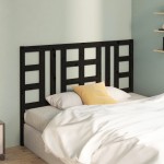 vidaXL Tăblie de pat, negru, 126x4x100 cm, lemn masiv de pin vidaXL Tăblie de pat, negru, 126x4x100 cm, lemn masiv de pin