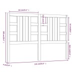 vidaXL Tăblie de pat, gri, 141x4x100 cm, lemn masiv de pin