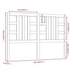 vidaXL Tăblie de pat, gri, 146x4x100 cm, lemn masiv de pin