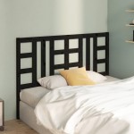 vidaXL Tăblie de pat, negru, 146x4x100 cm, lemn masiv de pin vidaXL Tăblie de pat, negru, 146x4x100 cm, lemn masiv de pin