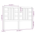 vidaXL Tăblie de pat, gri, 166x4x100 cm, lemn masiv de pin