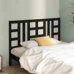 vidaXL Tăblie de pat, negru, 166x4x100 cm, lemn masiv de pin