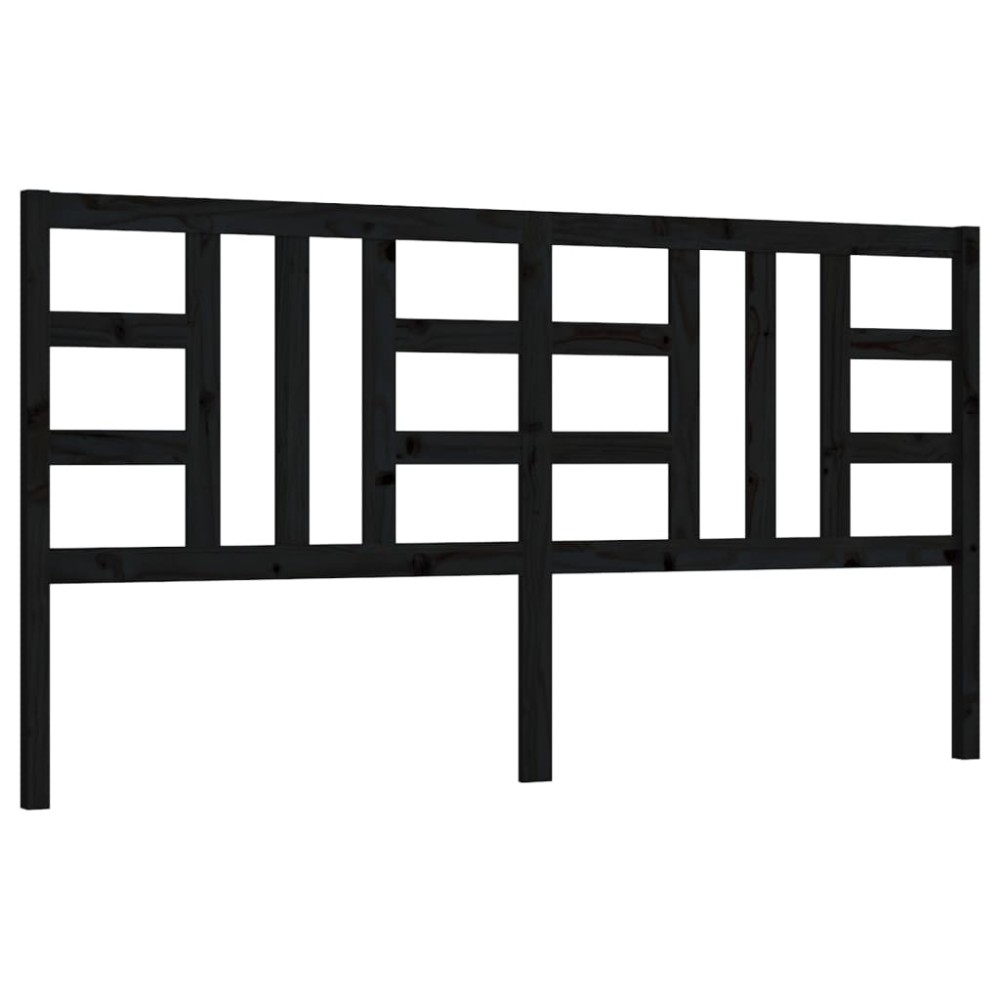 vidaXL Tăblie de pat, negru, 186x4x100 cm, lemn masiv de pin