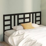 vidaXL Tăblie de pat, negru, 186x4x100 cm, lemn masiv de pin