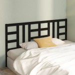 vidaXL Tăblie de pat, negru, 206x4x100 cm, lemn masiv de pin