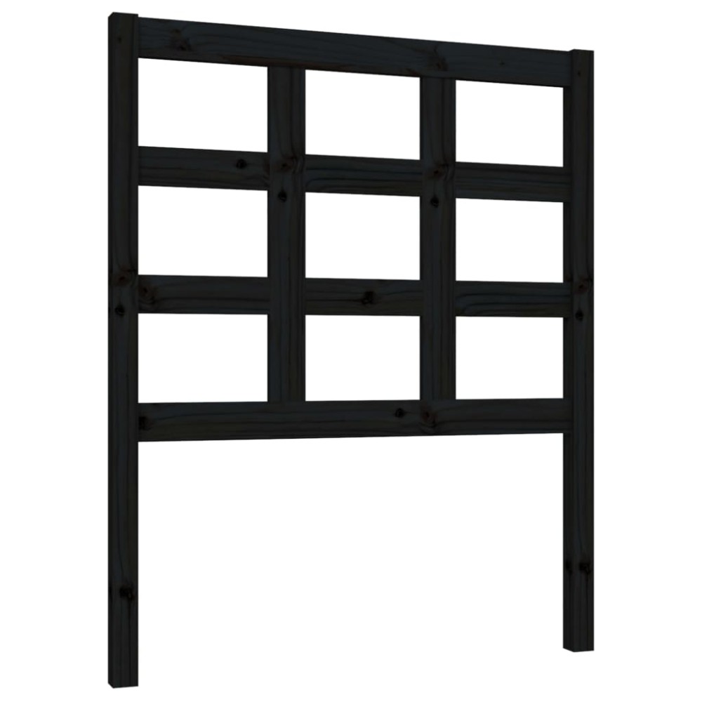 vidaXL Tăblie de pat, negru, 80,5x4x100 cm, lemn masiv de pin