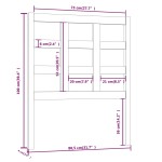 vidaXL Tăblie de pat, negru, 80,5x4x100 cm, lemn masiv de pin