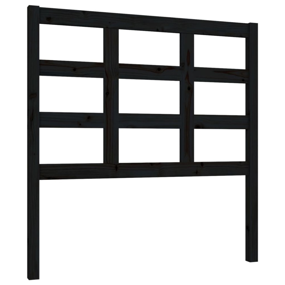 vidaXL Tăblie de pat, negru, 95,5x4x100 cm, lemn masiv de pin