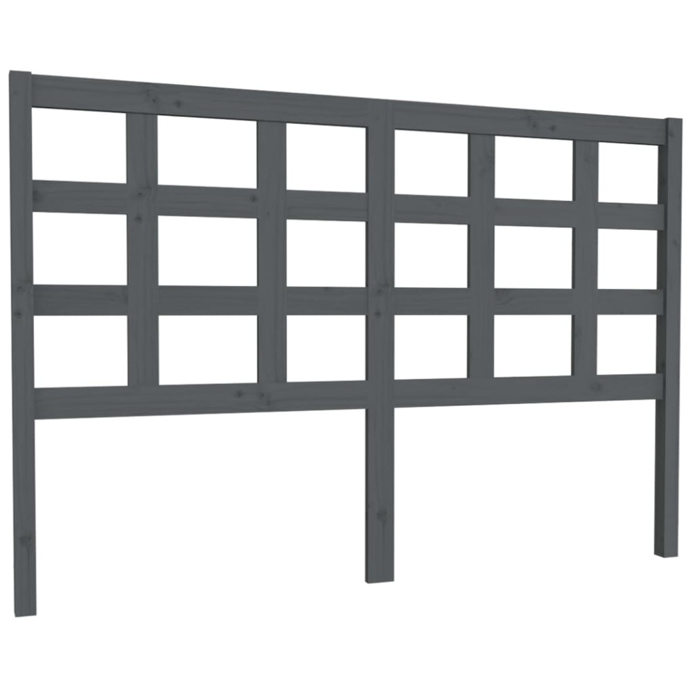 vidaXL Tăblie de pat, gri, 145,5x4x100 cm, lemn masiv de pin