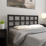 vidaXL Tăblie de pat, negru, 145,5x4x100 cm, lemn masiv de pin vidaXL Tăblie de pat, negru, 145,5x4x100 cm, lemn masiv de pin