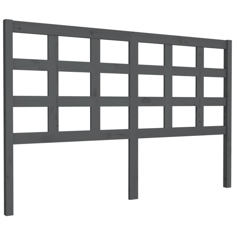 vidaXL Tăblie de pat, gri, 156x4x100 cm, lemn masiv de pin