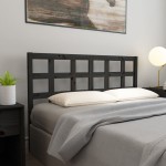 vidaXL Tăblie de pat, negru, 156x4x100 cm, lemn masiv de pin