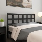vidaXL Tăblie de pat, negru, 156x4x100 cm, lemn masiv de pin