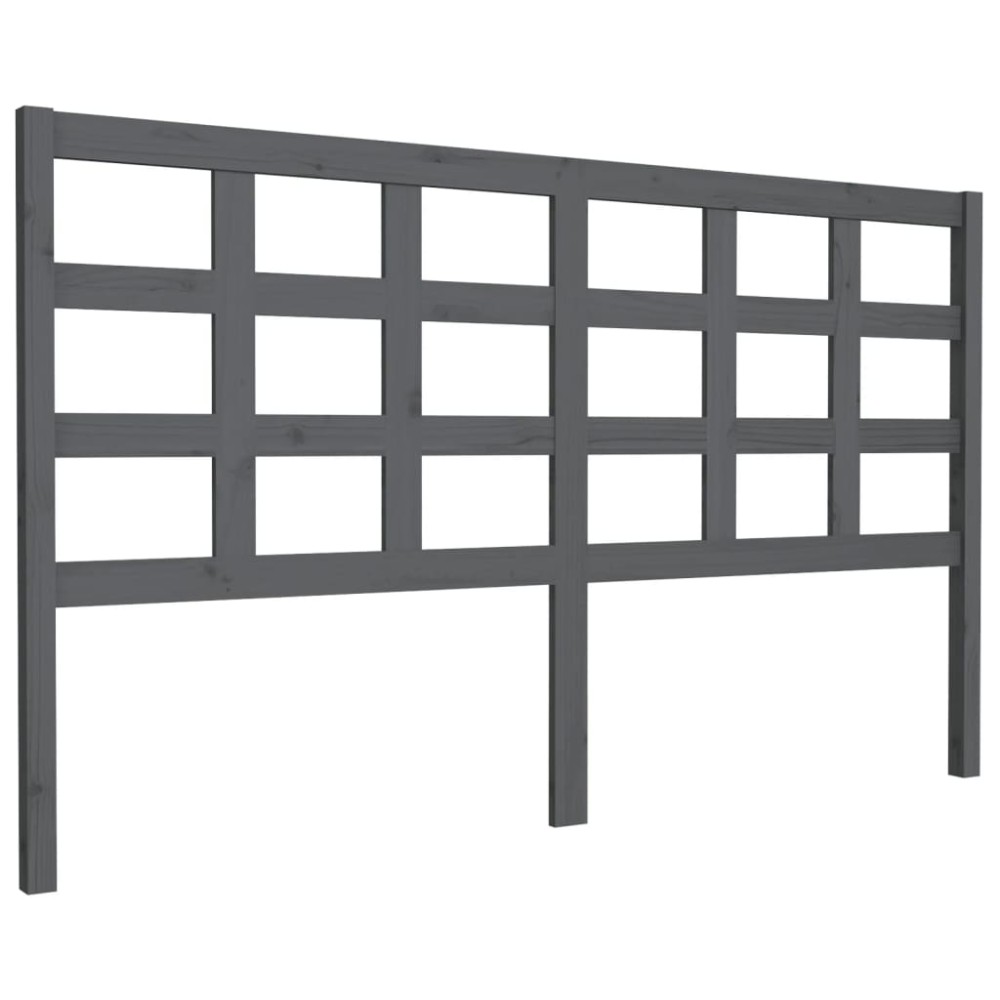 vidaXL Tăblie de pat, gri, 165,5x4x100 cm, lemn masiv de pin