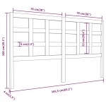 vidaXL Tăblie de pat, gri, 165,5x4x100 cm, lemn masiv de pin