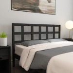 vidaXL Tăblie de pat, negru, 165,5x4x100 cm, lemn masiv de pin