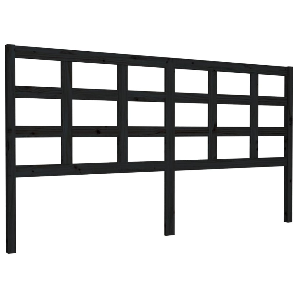 vidaXL Tăblie de pat, negru, 185,5x4x100 cm, lemn masiv de pin