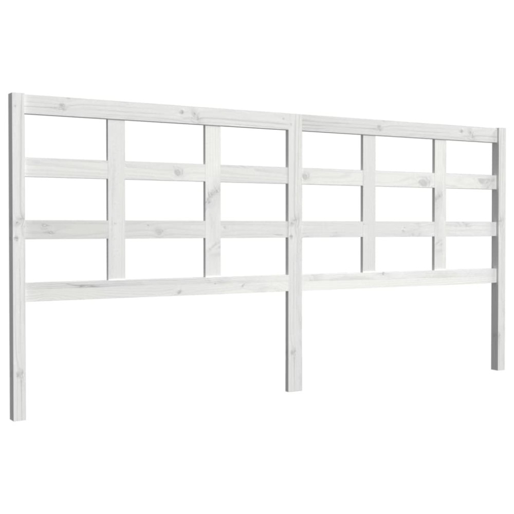 vidaXL Tăblie de pat, alb, 205,5x4x100 cm, lemn masiv de pin