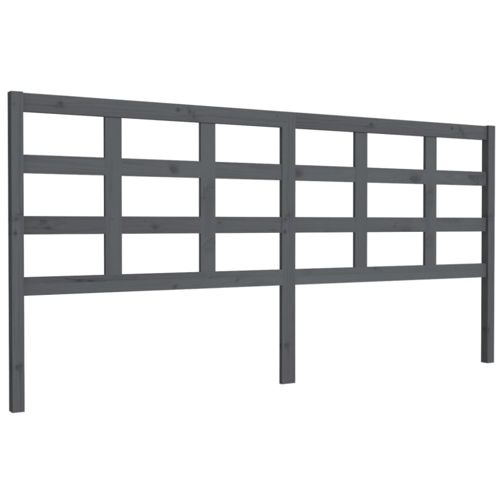 vidaXL Tăblie de pat, gri, 205,5x4x100 cm, lemn masiv de pin