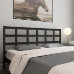vidaXL Tăblie de pat, negru, 205,5x4x100 cm, lemn masiv de pin