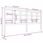 vidaXL Tăblie de pat, negru, 205,5x4x100 cm, lemn masiv de pin