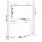 vidaXL Tăblie de pat, negru, 80,5x4x100 cm, lemn masiv de pin