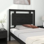 vidaXL Tăblie de pat, negru, 95,5x4x100 cm, lemn masiv de pin