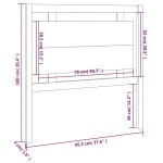 vidaXL Tăblie de pat, negru, 95,5x4x100 cm, lemn masiv de pin