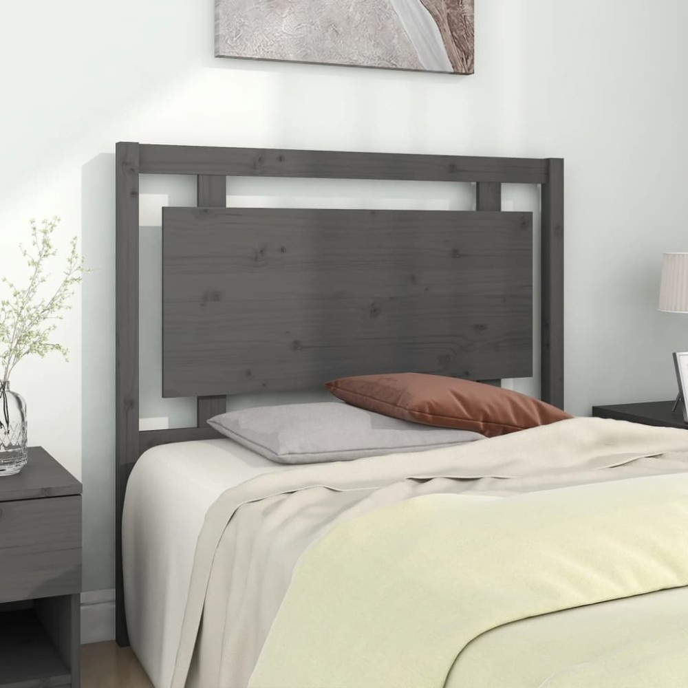 vidaXL Tăblie de pat, gri, 105,5x4x100 cm, lemn masiv de pin